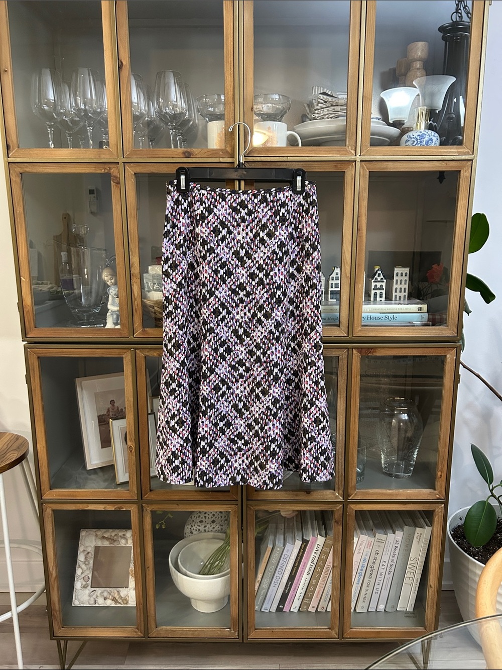 Vintage Talbots 100% Silk A-Line Midi Skirt